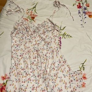 Floral Summer Dress Tie Straps Underwire Bustier